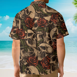 Skull Rose Men's Short Sleeve Shirt