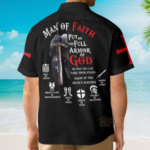 Man of Faith Templar Knight Christian God Jesus Hawaiian Shirt - PN303008Lb