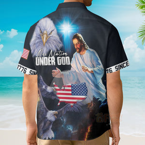 Christian Jesus One Nation Under God Since 1776 Hawaiian Shirt