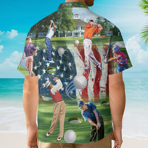 Golf Independence Day American Flag - Hawaiian Shirt