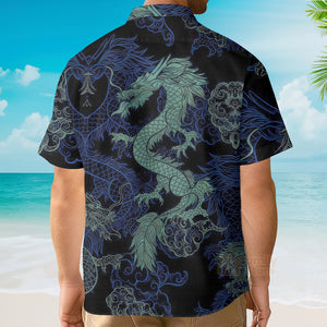 FamilyStore Mint Dragon Dark Short Sleeve - Hawaiian Shirt