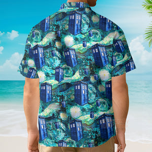 Tardis Starry Night Doctor Who Hawaiian Shirt