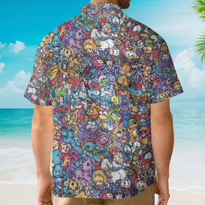 80S Throwback Cartoon Pattern Hawaiian Shirt