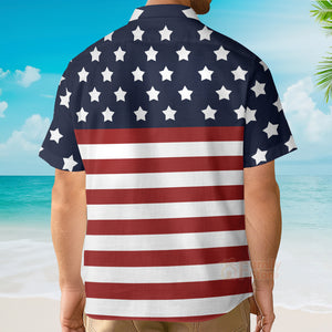 Muscle Flag Chest Pocket Short Sleeve Ugly Shirt Hawaiian Shirt