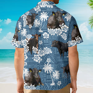 Unique Black Blue Angus Hawaiian Shirts