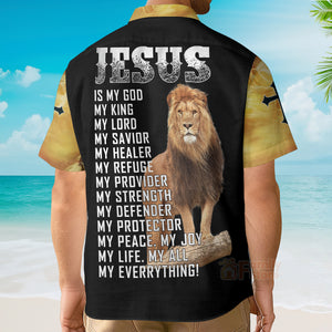 Jesus Easter Day Lion Flame Aloha Hawaiian Shirts For Men And For Women