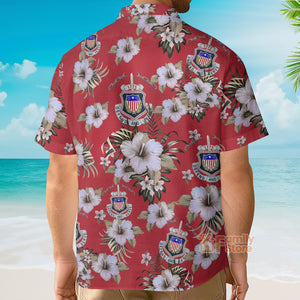 FamilyStore Custom Photo Funny Dog And Flower Red Color - Hawaiian Shirt