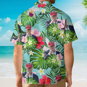 Custom Donald Trump Photo Tropical Style Hawaii Shirt