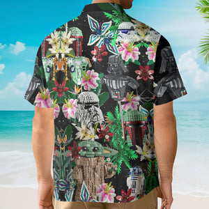 Starwars Lego Baby Yoda, Darth Vader and Stormtroopers Hawaiian Shirt