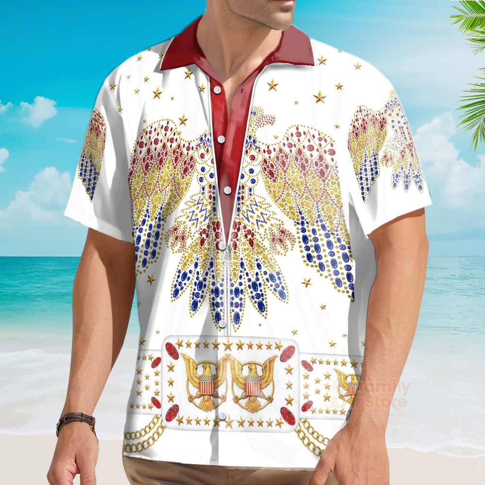 Elvis Aloha Costume From Hawaii - Hawaiian Hoodie Sweatshirt T-Shirt Sweatpants ELHS01