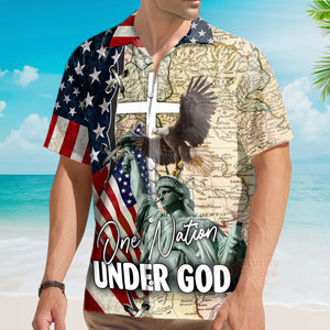 America Liberty One Nation Under God Hawaiian Shirt - KLZ1072447Lb