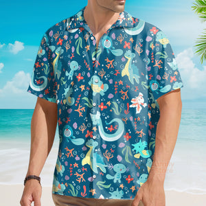 Water Pokemon Pattern Hawaiian Shirt