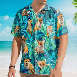 FamilyStore Tropical Fox Casual Button Down - Hawaiian Shirts