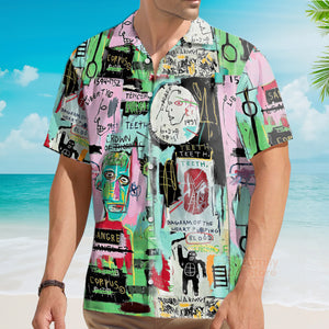 FamilyStore Men's Printed Shirt Collar Graffiti - Hawaiian Shirt