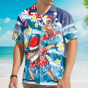 Christmas In July Dabbing Santa Funny Summer Hawaiian Shirt