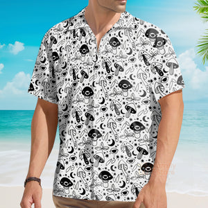 Mushroom Button up, Mushroom DnD Shirt, Mushroom Shirt, Trippy mushroom shirt