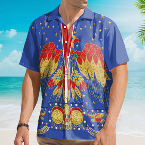 FamilyStore Elvis Eagle Blue - Costume Cosplay Hawaiian Shirt