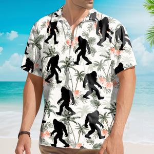 Bigfoot Coconut Tree Tropical - Custom Hawaiian Shirt