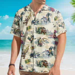 Monsters Kaiju Battles Hawaiian Shirt