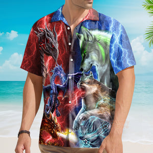 Dragon Vs Wolves Hawaiian Shirt