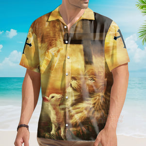 Jesus Easter Day Lion Flame Aloha Hawaiian Shirts For Men And For Women