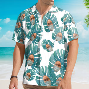 Funny Custom Face Dad Leaves Custom Hawaiian Shirt PN302042Lb