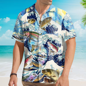 Fishing Trout Fishing Big Waves Style - Hawaiian Shirt