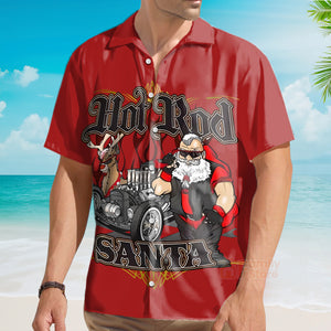 Christmas Fun Hot Rod Santa Car - Hawaiian Shirt