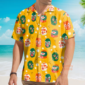 FamilyStore Wrestling Character Pattern Yellow - Hawaiian Shirt