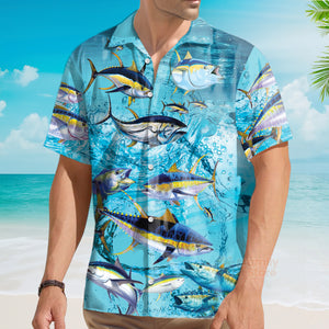 Fishing Tuna Fish In The Blue Sea - Hawaiian Shirt