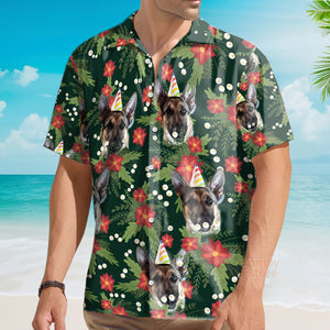 Custom Photo Christmas Tropical  For Pet Lovers-Hawaiian Shirt PN302087Lb