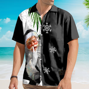 Christmas Santa Coming Black Hawaiian Shirt