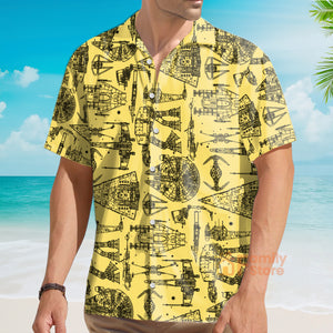 FamilyStore Starwars Starship Yellow Color - Hawaiian Shirt