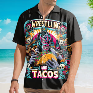 FamilyStore Mexican Culture Wrestling And Tacos - Hawaiian Shirt