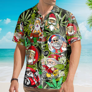 Christmas Weed Smoking Santa Hippie Hawaiian Shirt