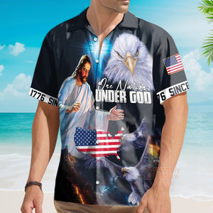 Christian Jesus One Nation Under God Since 1776 Hawaiian Shirt