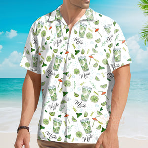 Amazing Mojito Green White Aloha Hawaiian Shirts For Men And For Women