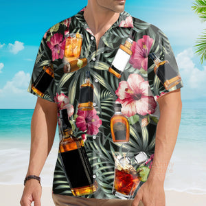 FamilyStore Wine Bourbon Tropical Leaf - Hawaiian Shirt