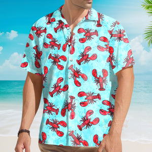 FamilyStore Red Lobster And Blue Ocean - Hawaiian Shirt