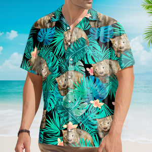 Wombat Tropical Flowers Aloha Hawaiian Shirts For Men & Women