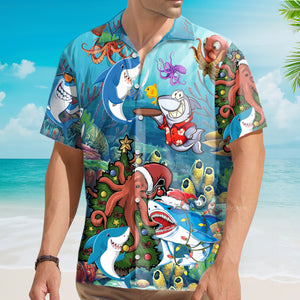 Shark Loves Beautiful Octopus Hawaiian Shirt