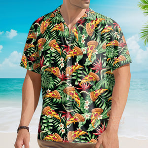 Funky Tropical Pizza Shirt For Men Hawaiian Shirt