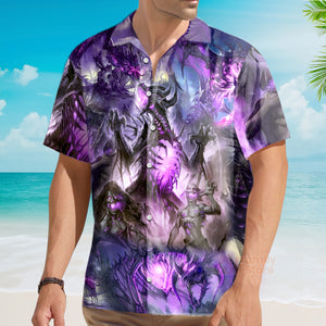 Skull Dragon Love Life Purple Hawaiian Shirt