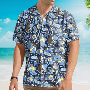 Blastoise Wartortle Squirtle Pokemon Pattern Hawaiian Shirt