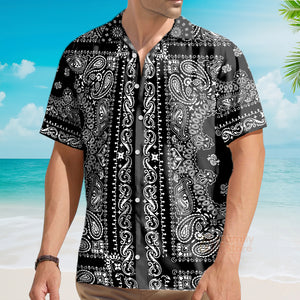 Barber Bandana Style White Hawaiian Shirt