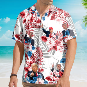 Custom Donald Trump Face Hawaii Shirt