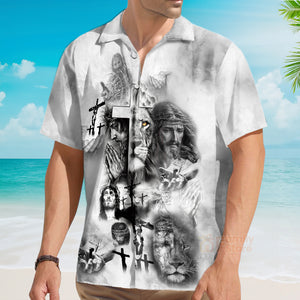 Jesus And Lion Hawaiian Shirt