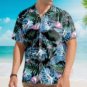 Leaves Tropical Floral Skull - Hawaiian Shirt