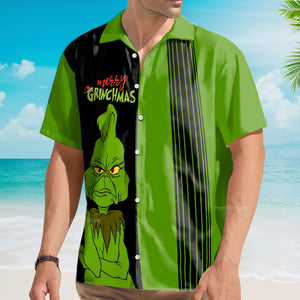 Merry Grinchmas Green And Black Color - Hawaiian Shirt