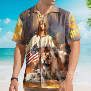 FamilyStore Jesus God With Lion And Goat - Hawaiian Shirt